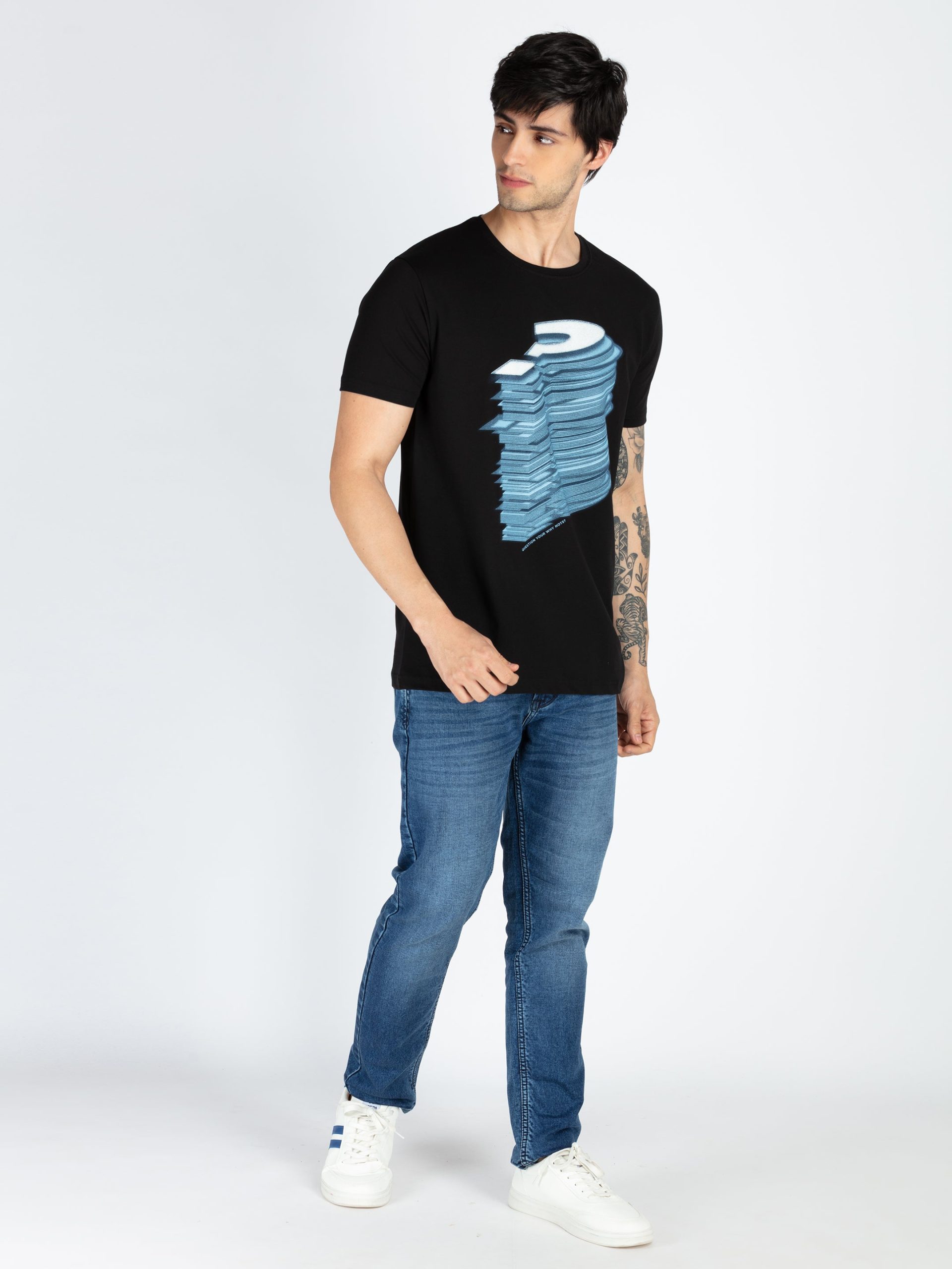 Mens Printed Round Neck T-Shirt