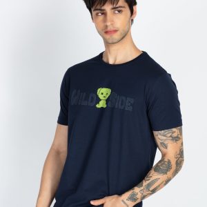 Mens Front & Back Printed Round Neck T-Shirt