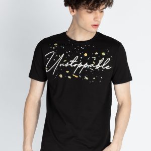 Mens Front & Back Printed Round Neck T-Shirt