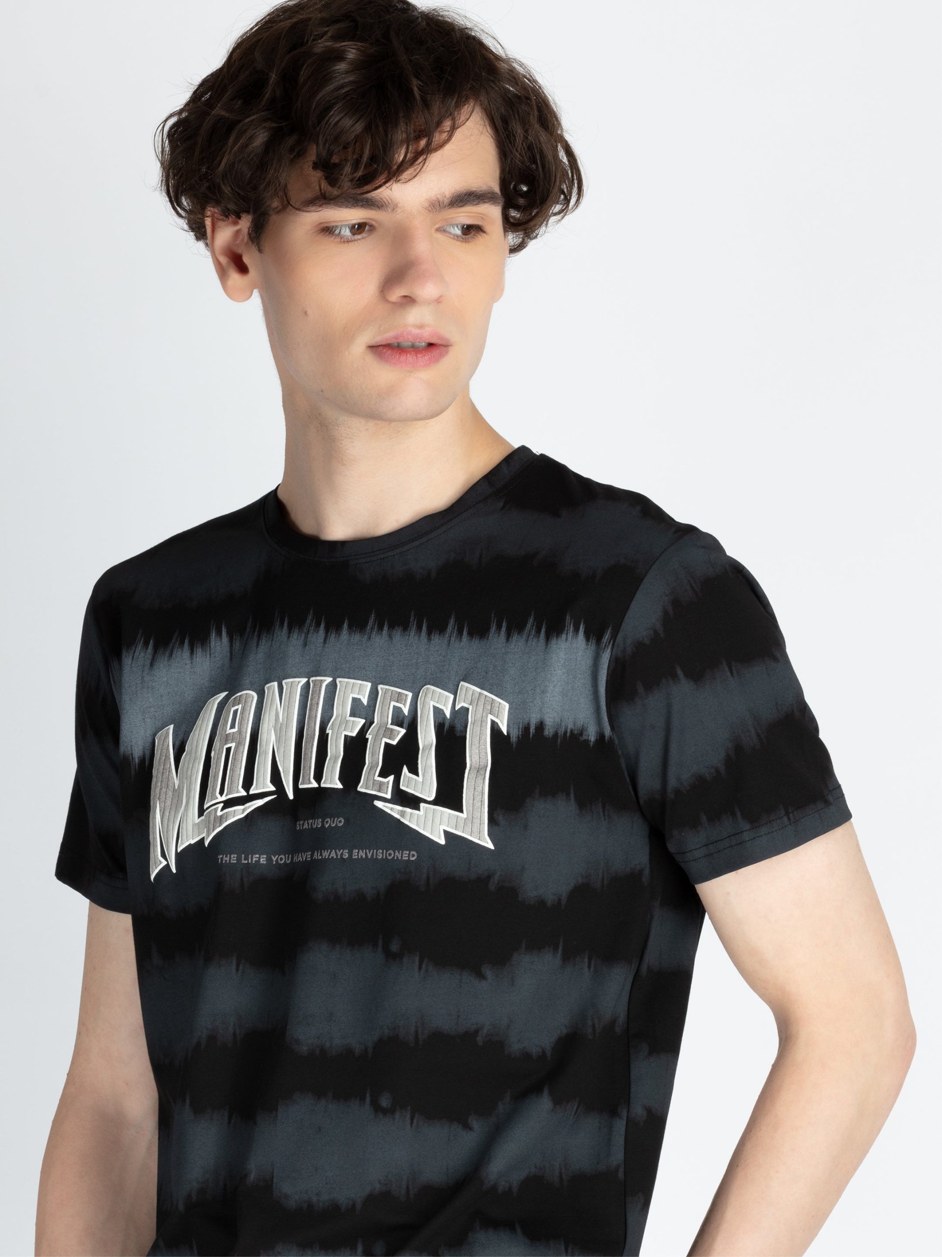Mens All Over Printed Round Neck T-Shirt