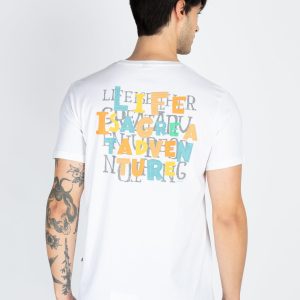 Mens Front & Back Printed Round Neck T-Shirt