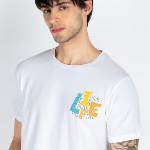 Mens Front & Back Printed Round Neck T-Shirt