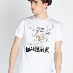 Mens Front Printed Round Neck T-Shirt