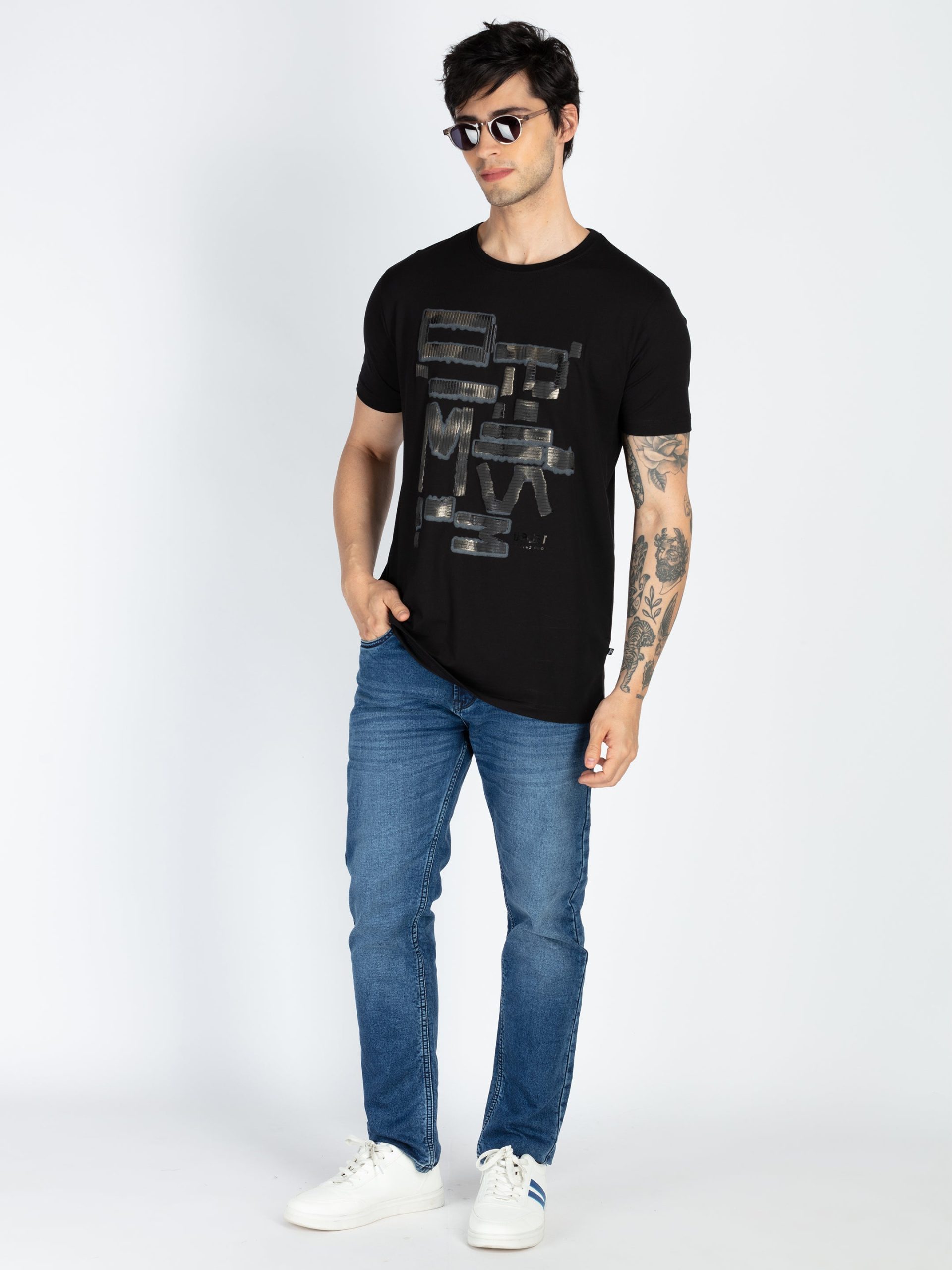 Mens Printed Round Neck T-Shirt