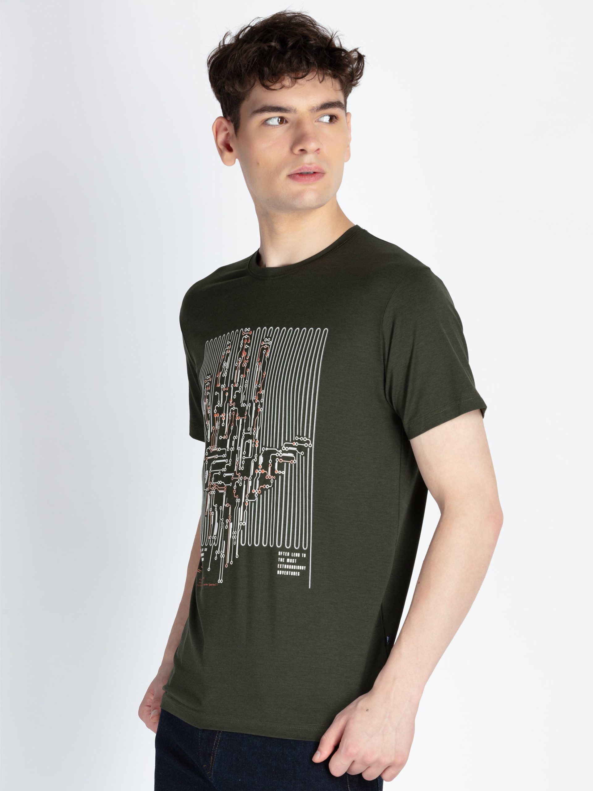 Mens Printed Round Neck T-Shirt