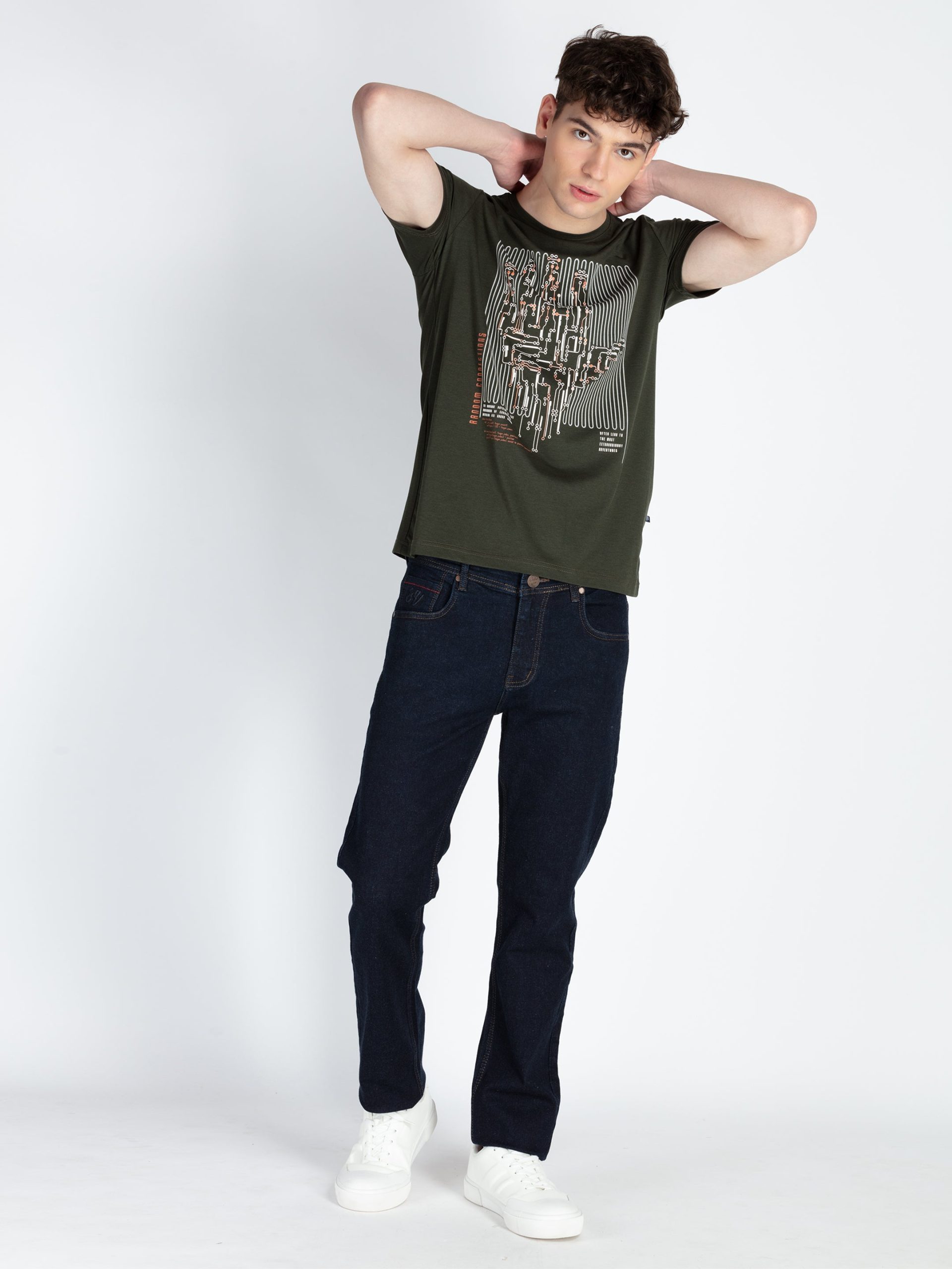 Mens Printed Round Neck T-Shirt
