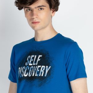 Mens Front Printed Round Neck T-Shirt