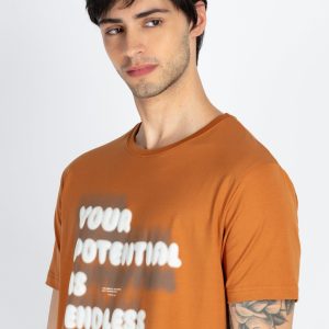 Mens Printed Round Neck T-Shirt