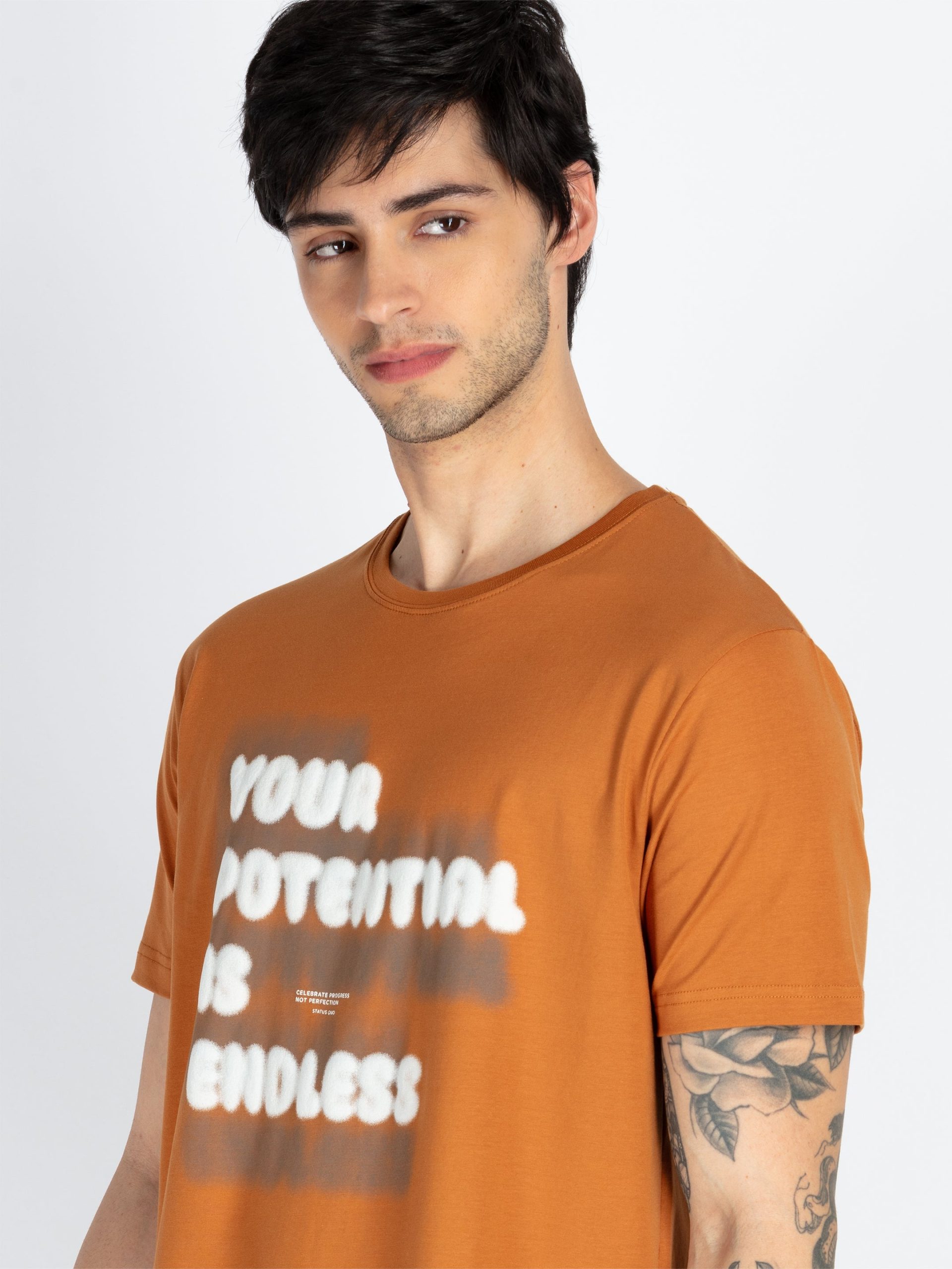 Mens Printed Round Neck T-Shirt