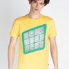 Mens Front Printed Round Neck T-Shirt
