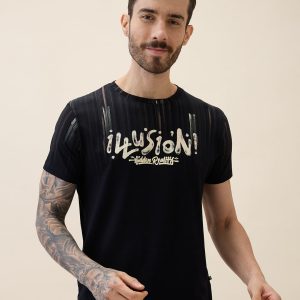 Status Quo Men'S Printed Round Neck Half Sleeves Regular Fit T-Shirt Write A Review | Ask A Question