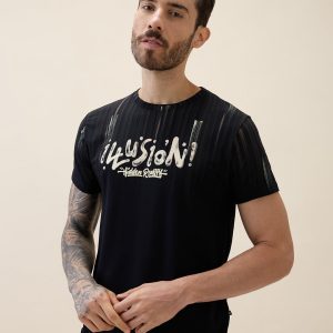 Status Quo Men'S Printed Round Neck Half Sleeves Regular Fit T-Shirt Write A Review | Ask A Question