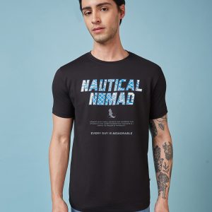 Status Quo Men'S Typography Printed Round Neck Short Sleeves Regular Fit Tshirt