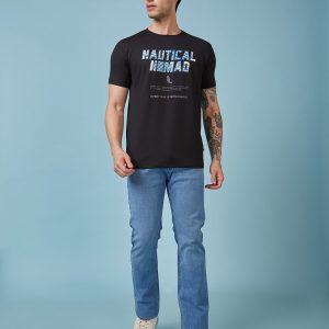 Status Quo Men'S Typography Printed Round Neck Short Sleeves Regular Fit Tshirt