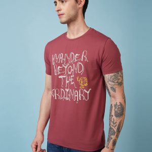 Mens Chest Printed Round Neck Tshirt
