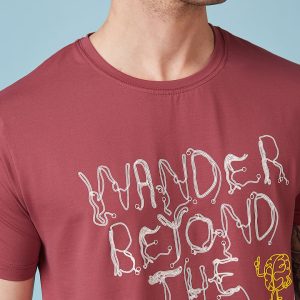 Mens Chest Printed Round Neck Tshirt