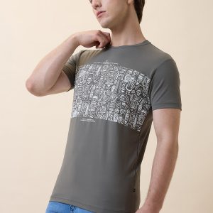 Status Quo Men'S Printed Round Neck Half Sleeves Regular Fit T-Shirt