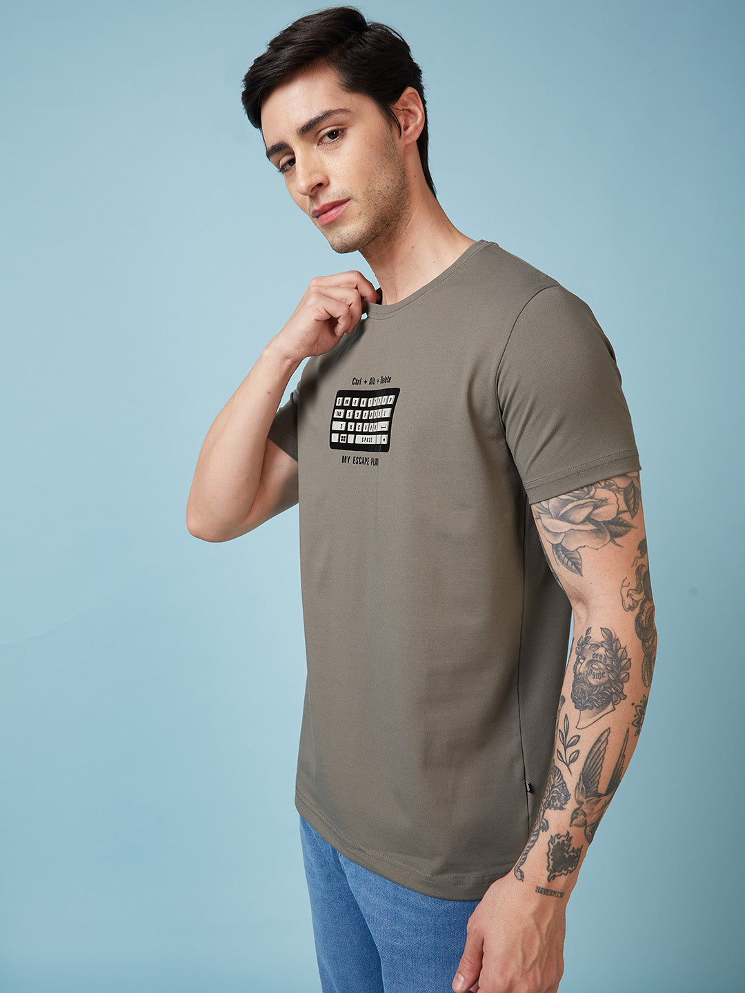 Status Quo Men'S Printed Regular Fit Tshirts