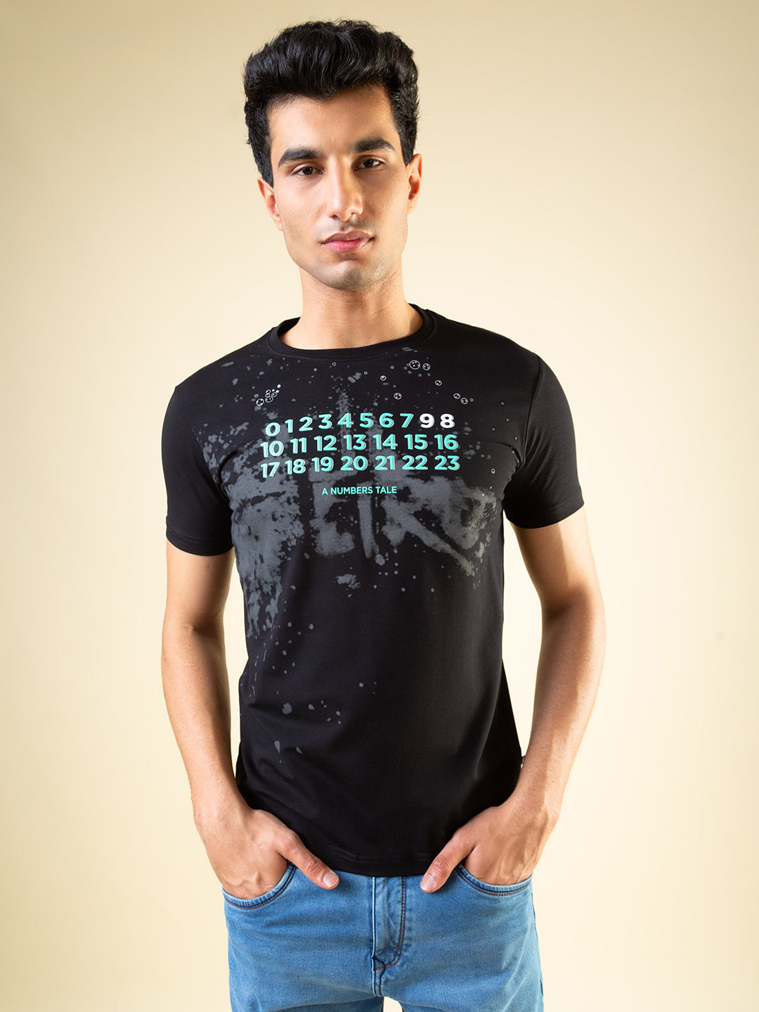 Status Quo Men'S Chest Typography Printed Round Neck Half Sleeves Regular Fit Tshirt