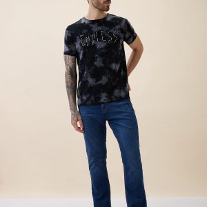 Status Quo Men'S Printed Round Neck Half Sleeves Regular Fit Tshirt