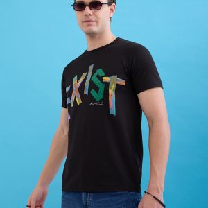 Status Quo Men'S Printed Round Neck Half Sleeves Regular Fit Tshirt