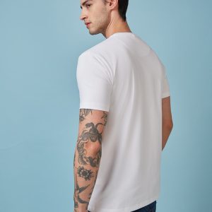 Mens Chest Printed Round Neck Tshirt