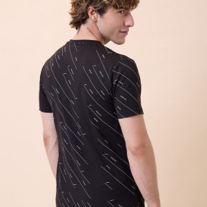 Status Quo Mens All-Over Typography Round Neck Half Sleeves Regular Fit T-Shirt