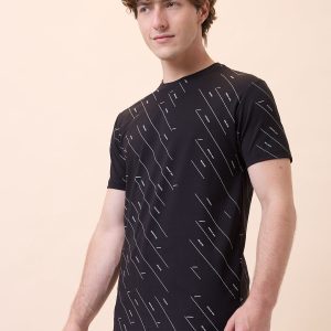 Status Quo Mens All-Over Typography Round Neck Half Sleeves Regular Fit T-Shirt