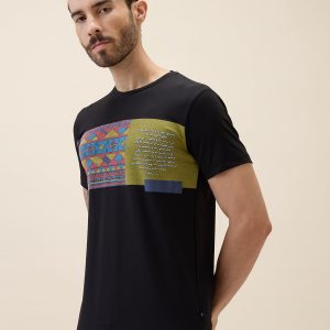 Men'S Printed Round Neck Half Sleeves Regular Fit Tshirt