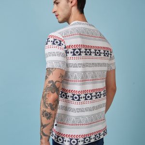 Status Quo Men'S Abstract Printed Round Neck Short Sleeves Regular Fit Tshirt