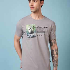 Status Quo Men'S Graphic Printed Round Neck Short Sleeves Regular Fit Tshirt