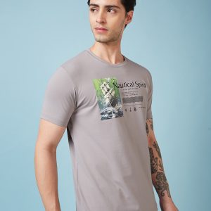 Status Quo Men'S Graphic Printed Round Neck Short Sleeves Regular Fit Tshirt