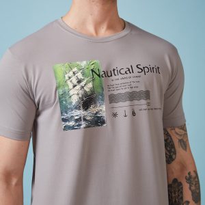 Status Quo Men'S Graphic Printed Round Neck Short Sleeves Regular Fit Tshirt