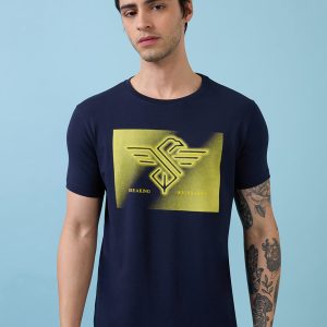 Status Quo Men'S Graphic Printed Round Neck Half Sleeves Regular Fit Tshirt