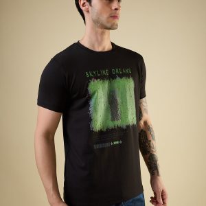Status Quo Men'S Full-Front Graphic Printed Round Neck Half Sleeves Regular Fit Tshirt