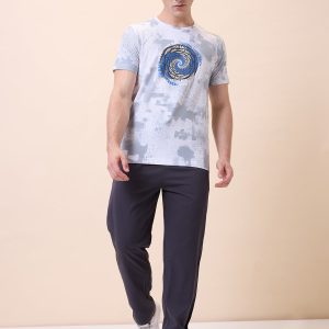 Status Quo Mens All-Over Typography Round Neck Half Sleeves Regular Fit T-Shirt