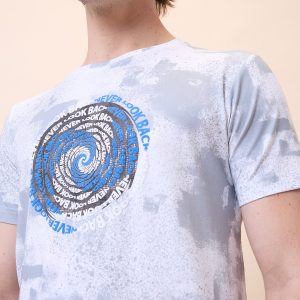 Status Quo Mens All-Over Typography Round Neck Half Sleeves Regular Fit T-Shirt