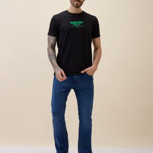 Status Quo Men'S Printed Round Neck Half Sleeves Regular Fit Tshirt