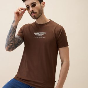 Status Quo Men'S Printed Round Neck Half Sleeves Regular Fit Tshirt