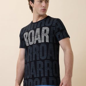 Status Quo Men'S Printed Round Neck Half Sleeves Regular Fit Tshirt