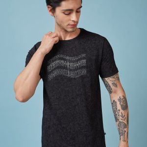 Status Quo Men'S Typography Printed Round Neck Short Sleeves Regular Fit Tshirt