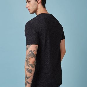 Status Quo Men'S Typography Printed Round Neck Short Sleeves Regular Fit Tshirt