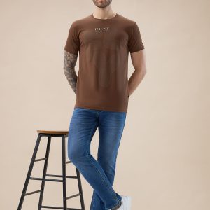 Status Quo Men'S Front Typography Print Half Sleeves Round Neck T-Shirt