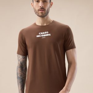 Status Quo Men'S Chest & Back Typography Print Round Neck Half Sleeves Regular Fit T-Shirt