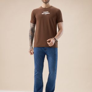 Status Quo Men'S Chest & Back Typography Print Round Neck Half Sleeves Regular Fit T-Shirt