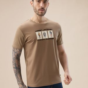 Status Quo Men'S Chest Rubberized Graphic Print Round Neck Half Sleeve Regular Fit T-Shirt