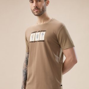 Status Quo Men'S Chest Rubberized Graphic Print Round Neck Half Sleeve Regular Fit T-Shirt