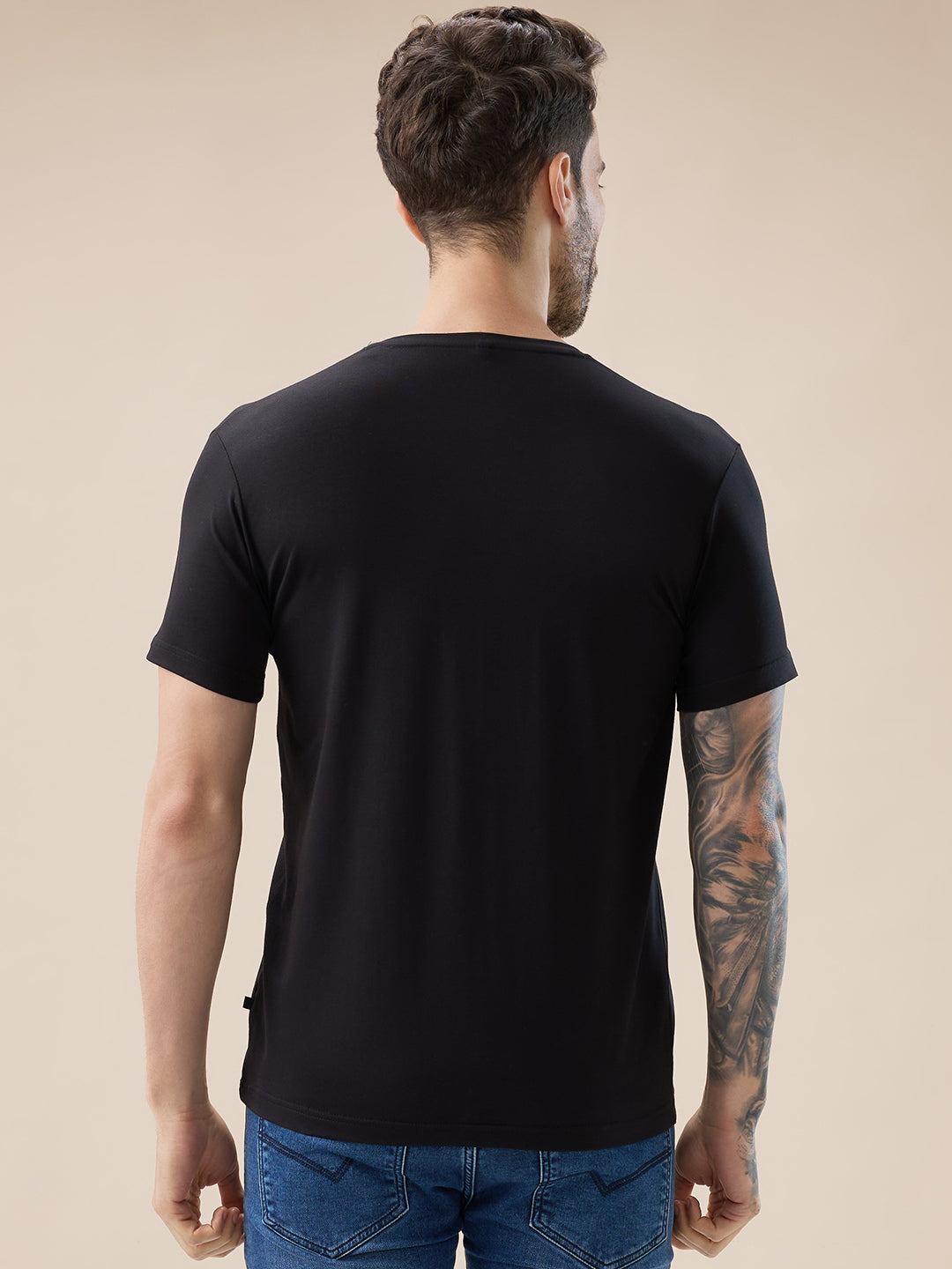 Status Quo Men'S Chest Typography Print Round Neck Half Sleeves T-Shirt