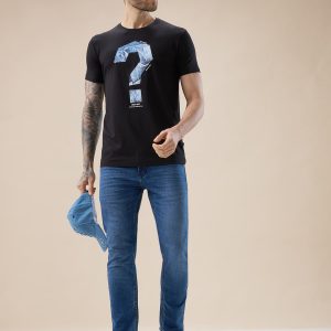 Status Quo Men'S Chest Typography Print Round Neck Half Sleeves T-Shirt