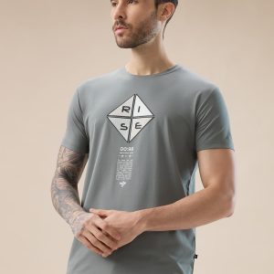 Status Quo Men'S Applique Typography Print Round Neck Regular Fit T-Shirt